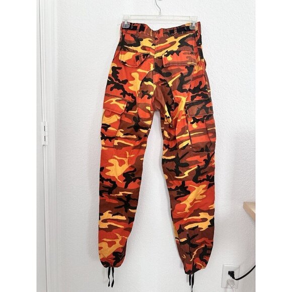 Rothco BDU Pants Mens XSmall Orange Black Camo Combat Woodland Military Gorpcore - Picture 6 of 11
